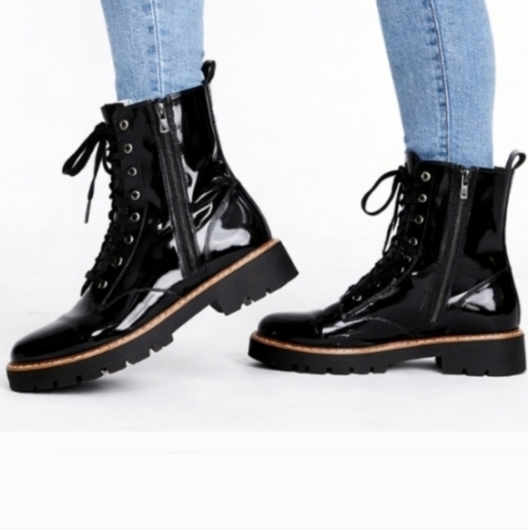 Vionic Shoes - Vionic Women's Black Patent Combat Boots fits smaller